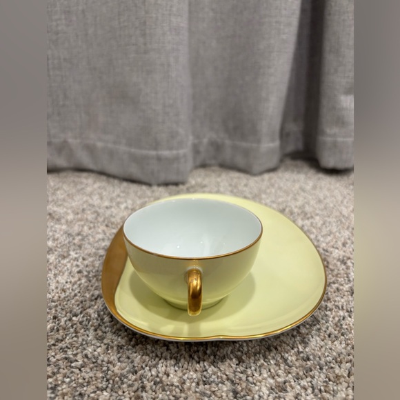 Vintage Noritake Pastel Yellow Snack Plate & Cup Set - Picture 6 of 11